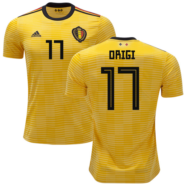 Belgium #17 Origi Away Soccer Country Jersey